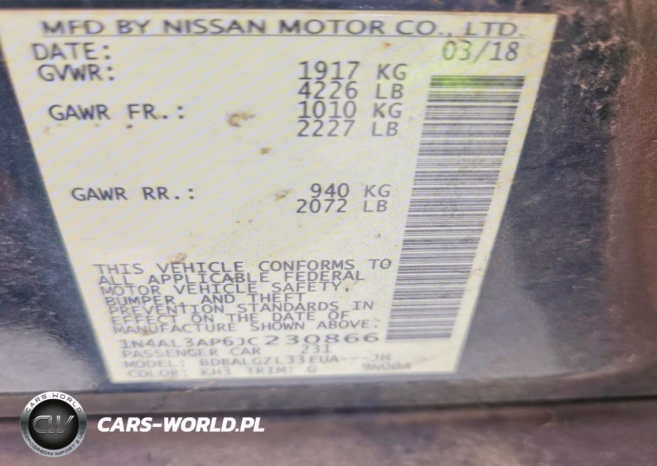 2018 Nissan Altima 2.5 S VIN:1N4AL3AP6JC230866 - 12