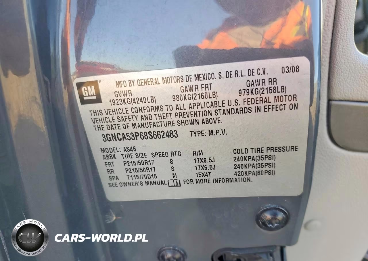 2008 Chevrolet Hhr Lt VIN:3GNCA53P68S662483 - 12