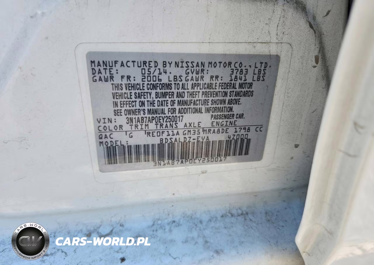 2014 Nissan Sentra Sv VIN:3N1AB7AP0EY250017 - 12