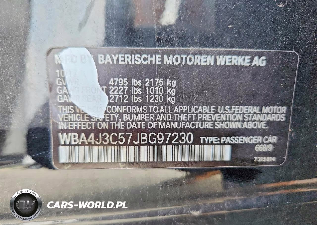 2018 BMW 430Xi Gran Coupe VIN:WBA4J3C57JBG97230 - 12