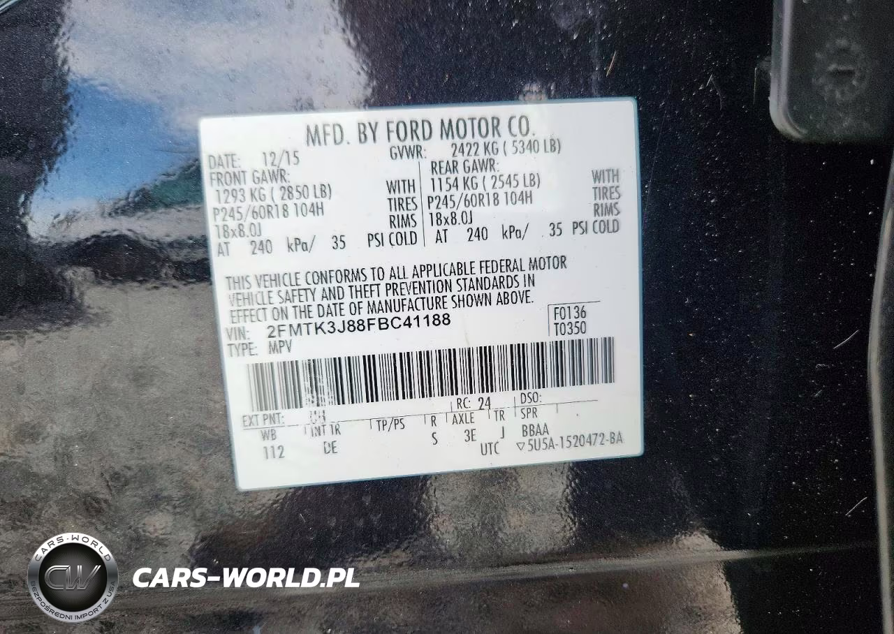 2015 Ford Edge Sel VIN:2FMTK3J88FBC41188 - 13