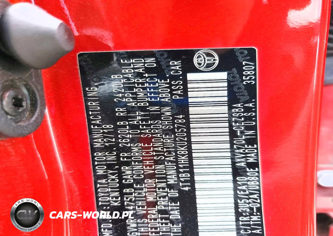 2019 Toyota Camry Se VIN:4T1B11HK8KU205784 - 12