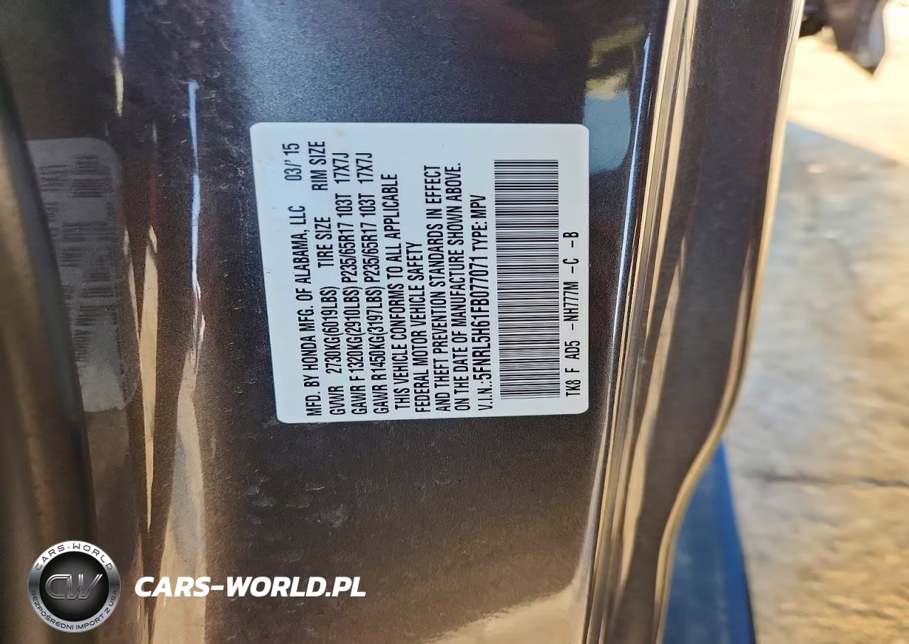 2015 Honda Odyssey Exl VIN:5FNRL5H61FB077071 - 13
