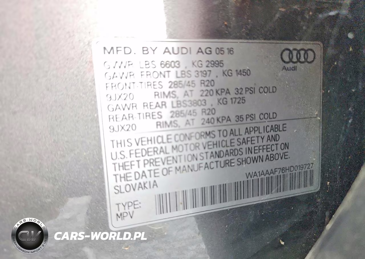 2017 Audi Q7 Premium VIN:WA1AAAF76HD019727 - 12