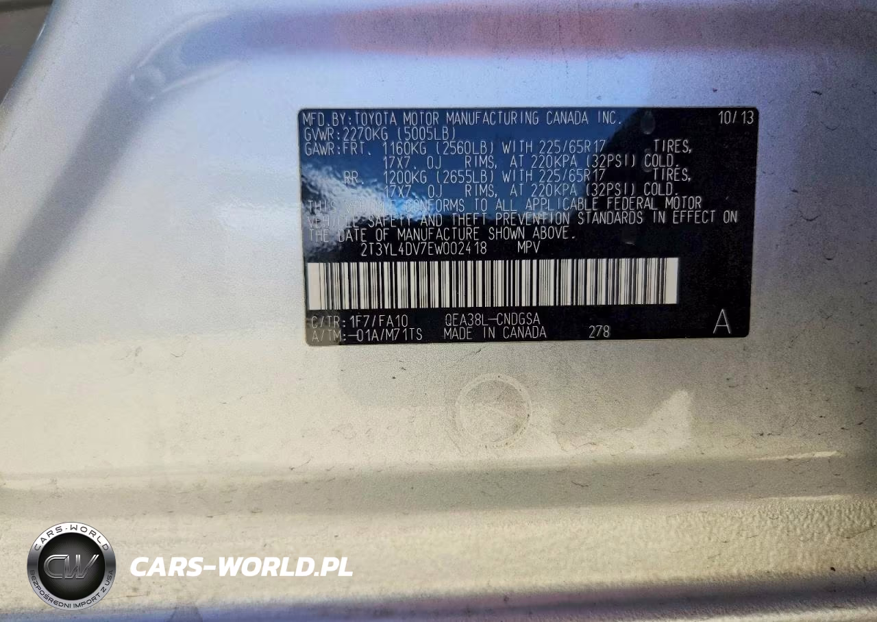 2014 Toyota Rav4 Ev Base VIN:2T3YL4DV7EW002418 - 13