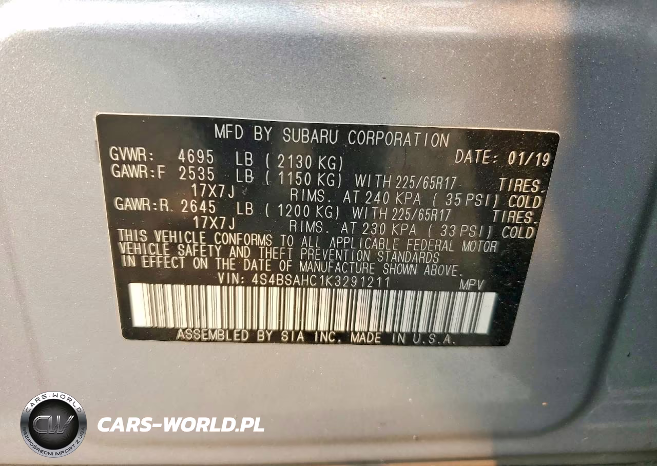 2019 Subaru Outback 2.5I Premium VIN:4S4BSAHC1K3291211 - 14