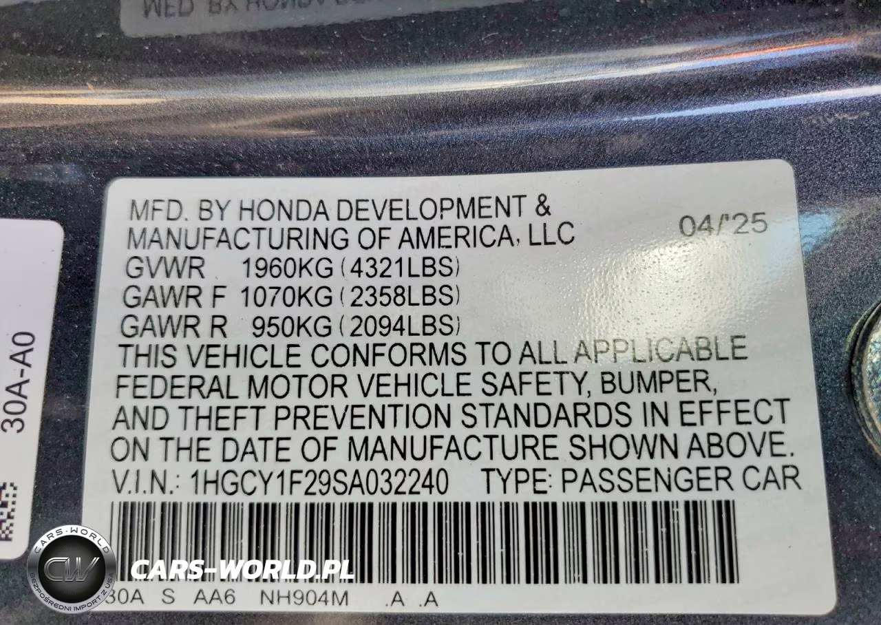 2025 Honda Accord Lx VIN:1HGCY1F29SA032240 - 13
