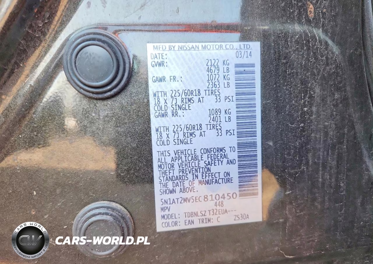 2014 Nissan Rogue Sl VIN:5N1AT2MV5EC810450 - 12