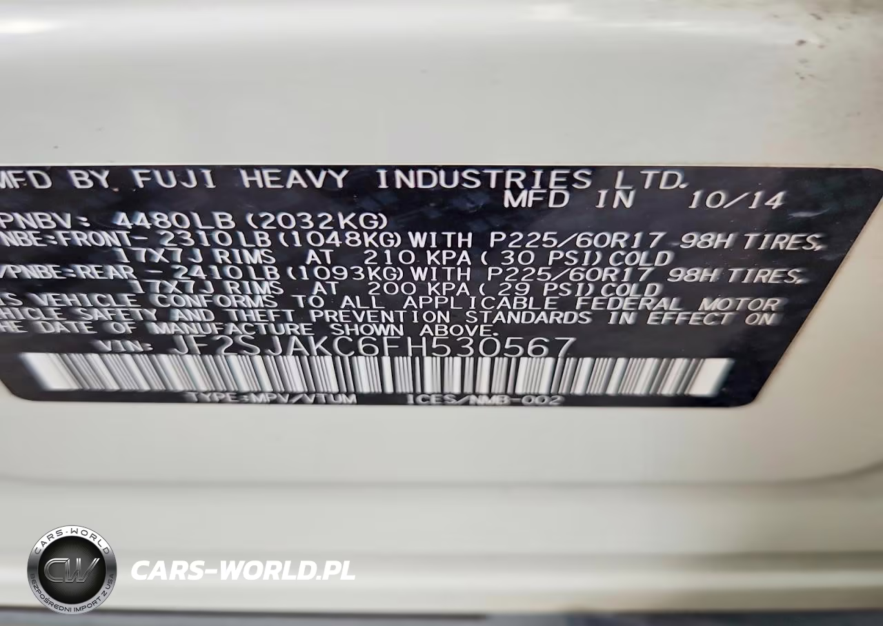2015 Subaru Forester 2.5I Limited VIN:JF2SJAKC6FH530567 - 13
