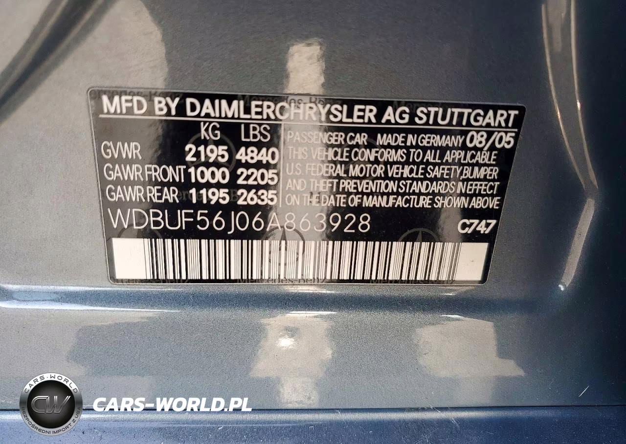 2006 Merz 350-Class VIN:WDBUF56J06A863928 - 12