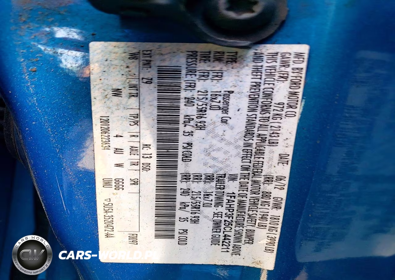 2012 Ford Focus Se VIN:1FAHP3F25CL442211 - 12