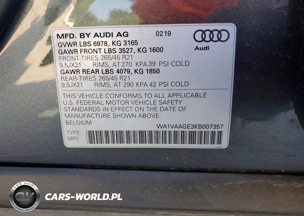 2019 Audi E-Tron Prestige VIN:WA1VAAGE3KB007357 - 13
