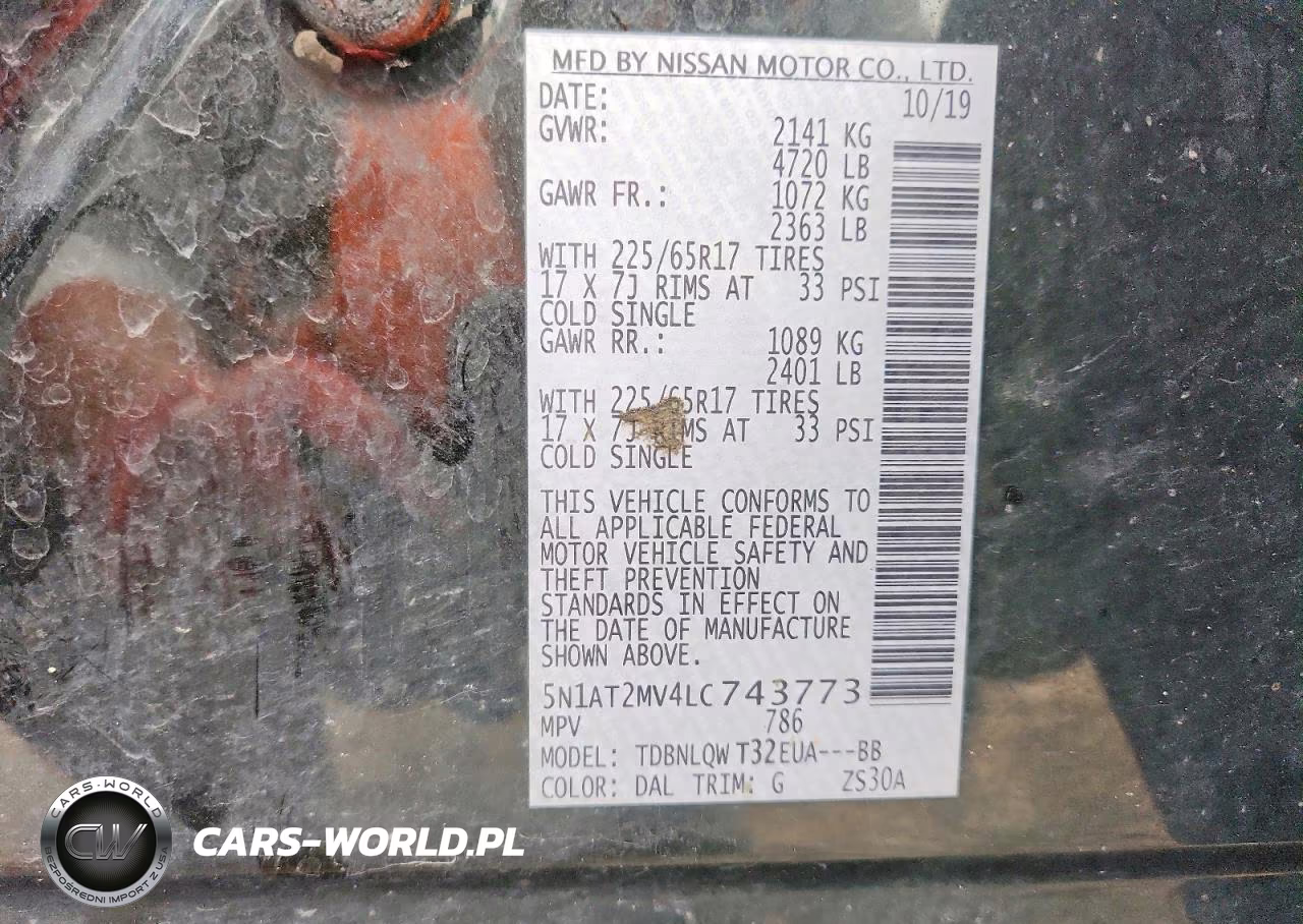 2020 Nissan Rogue Sv VIN:5N1AT2MV4LC743773 - 14