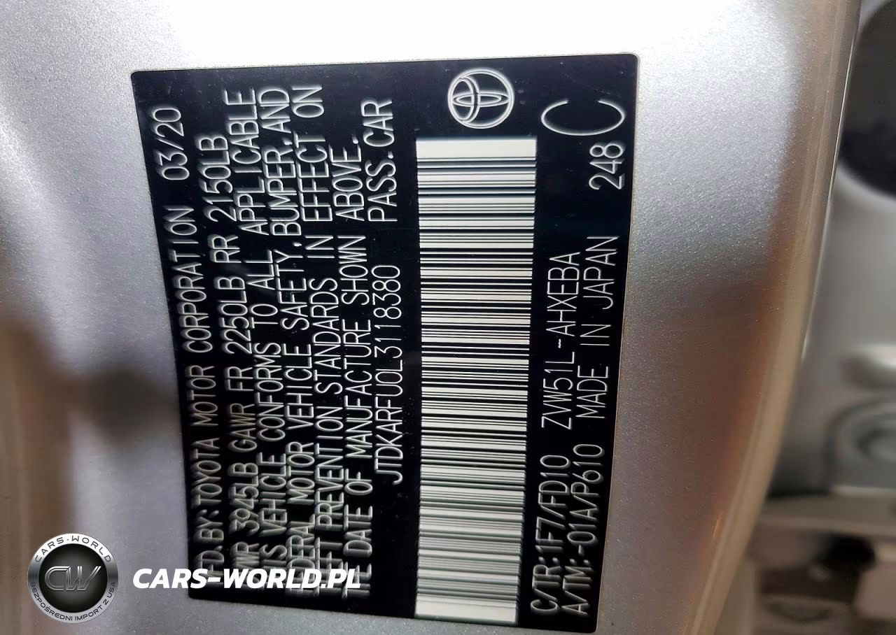 2020 Toyota Prius Le VIN:JTDKARFU0L3118380 - 12