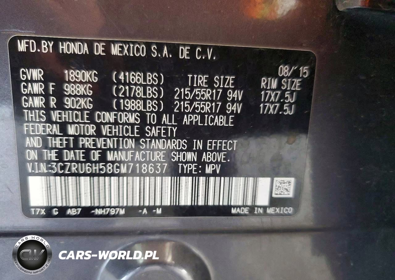2016 Honda Hr-V Ex VIN:3CZRU6H58GM718637 - 14