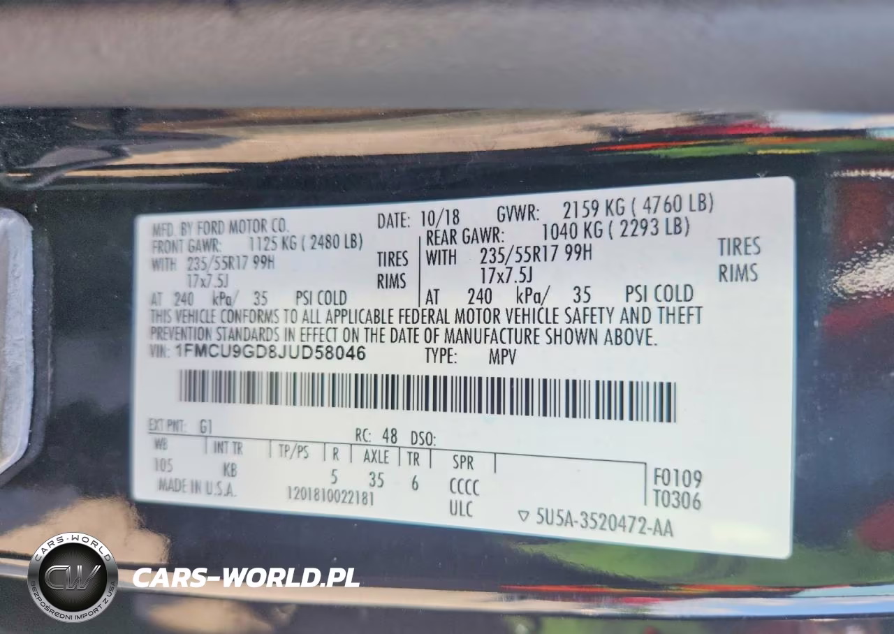 2018 Ford Escape Se VIN:1FMCU9GD8JUD58046 - 13