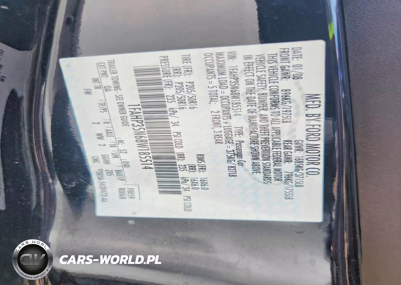 2008 Ford Focus Se VIN:1FAHP35N68W185514 - 12