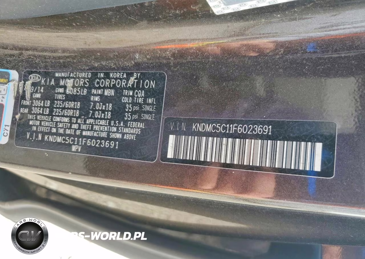 2015 Kia Sedona Ex VIN:KNDMC5C11F6023691 - 12