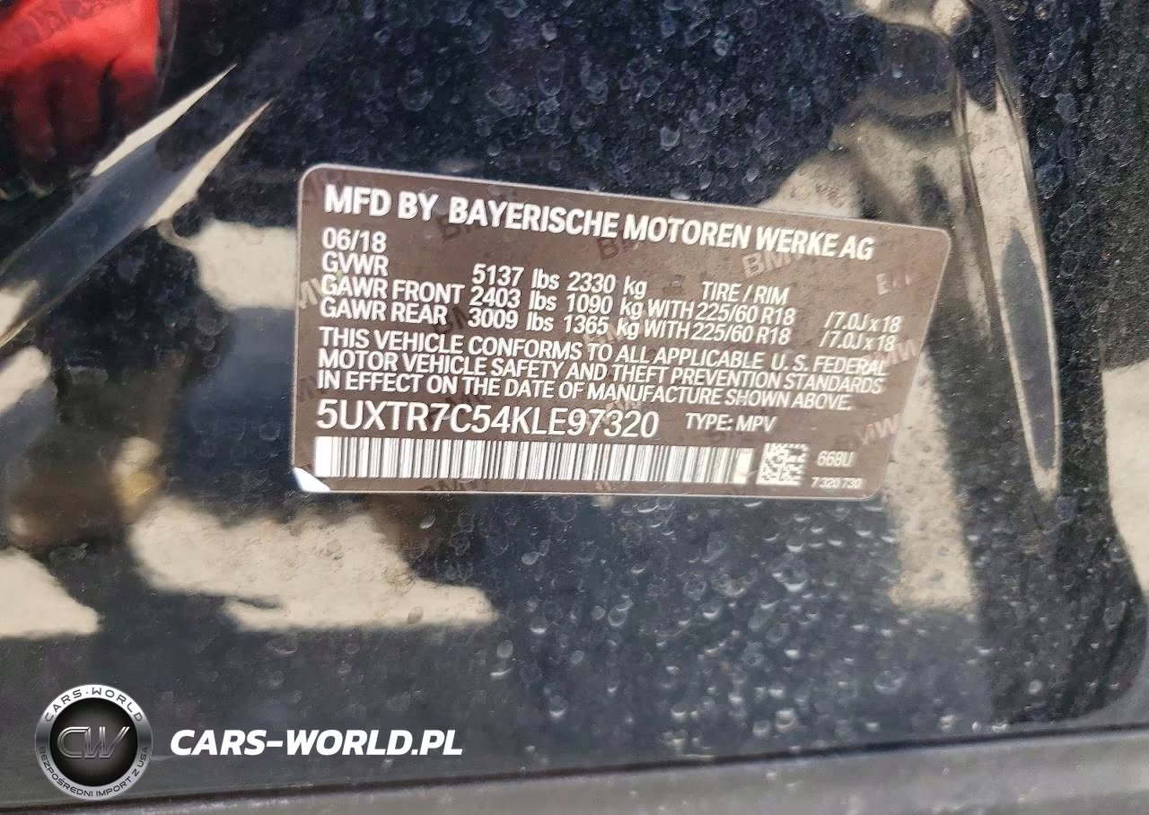 2019 BMW X3 Sdrive30I VIN:5UXTR7C54KLE97320 - 13