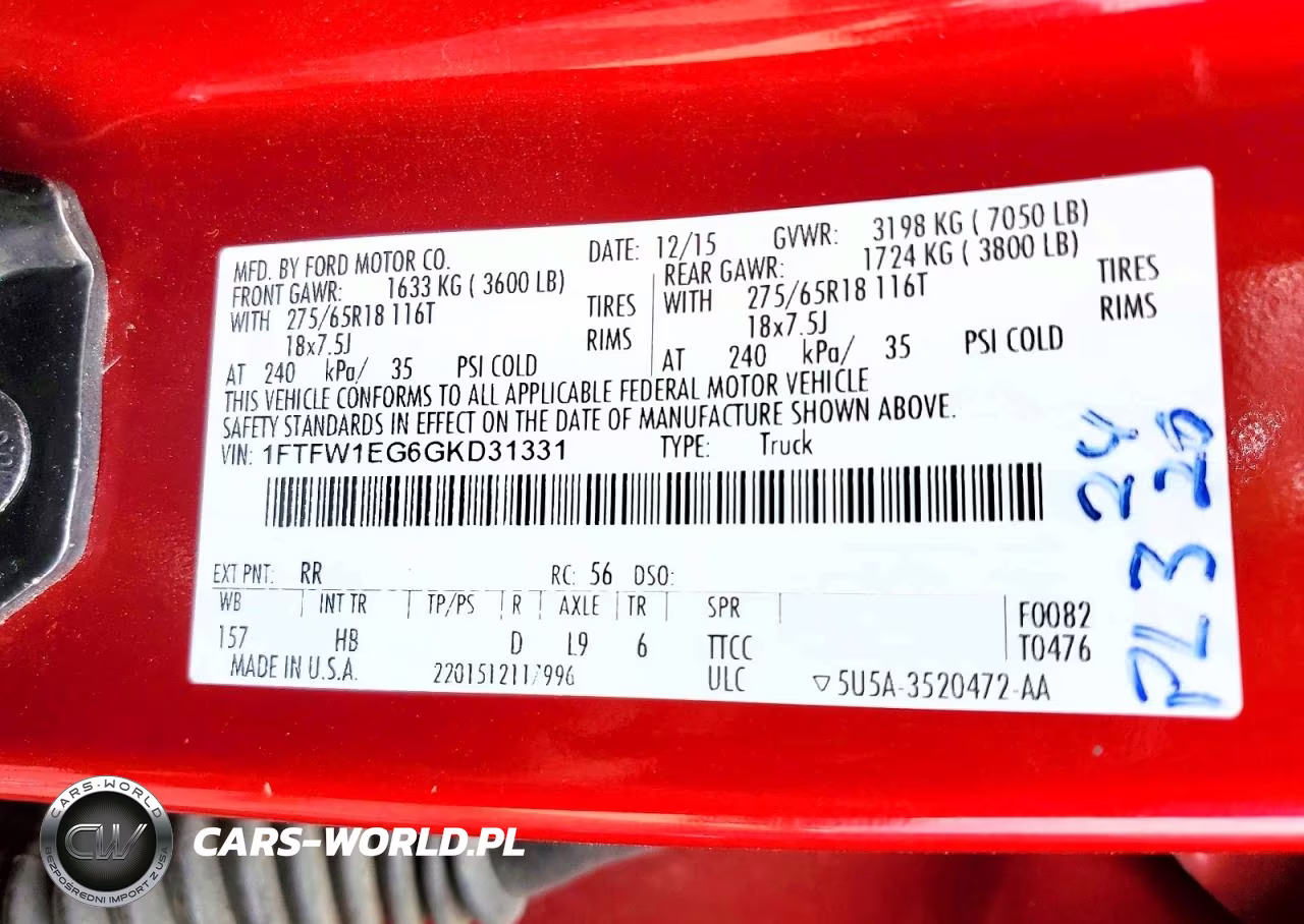 2016 Ford F150 Supercrew VIN:1FTFW1EG6GKD31331 - 12