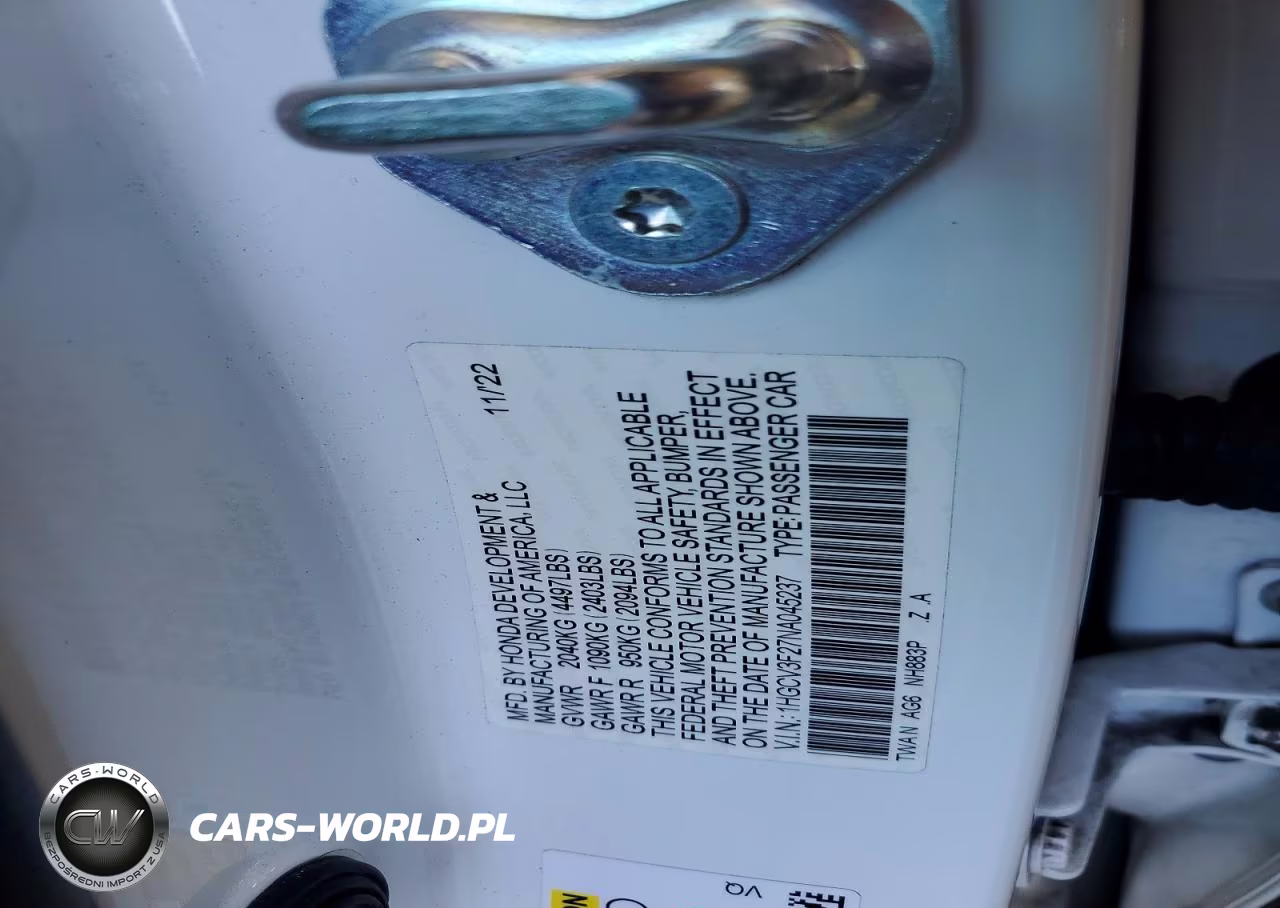 2022 Honda Accord Hybrid Sport VIN:1HGCV3F27NA045237 - 12