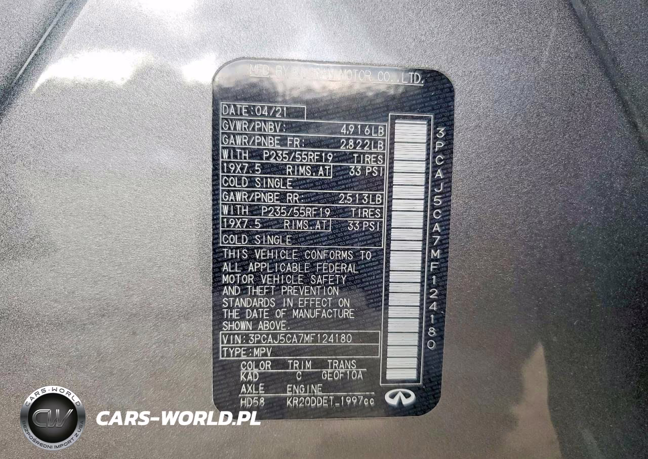 2021 Infiniti Qx50 Essential VIN:3PCAJ5CA7MF124180 - 12