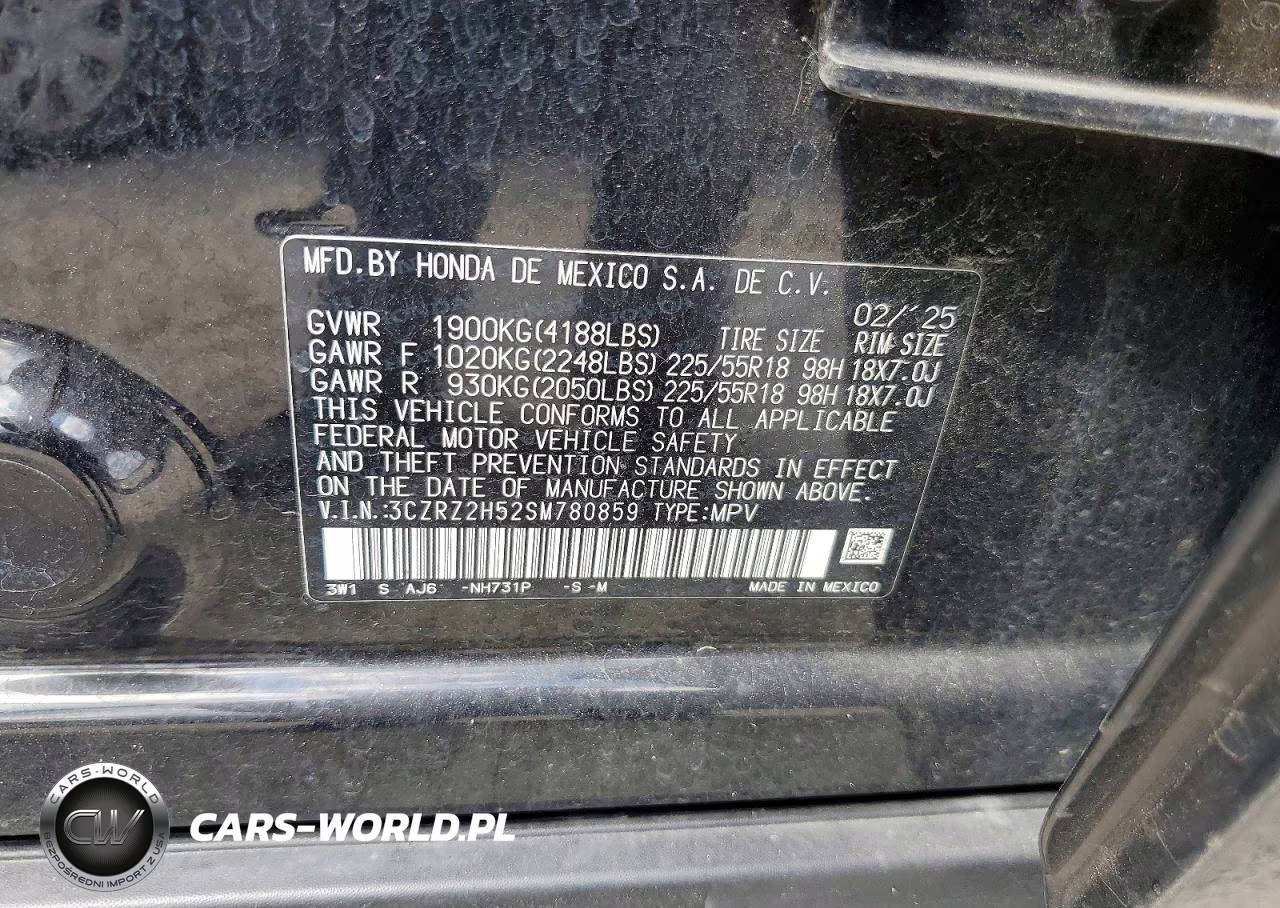 2025 Honda Hr-V Sport VIN:3CZRZ2H52SM780859 - 13