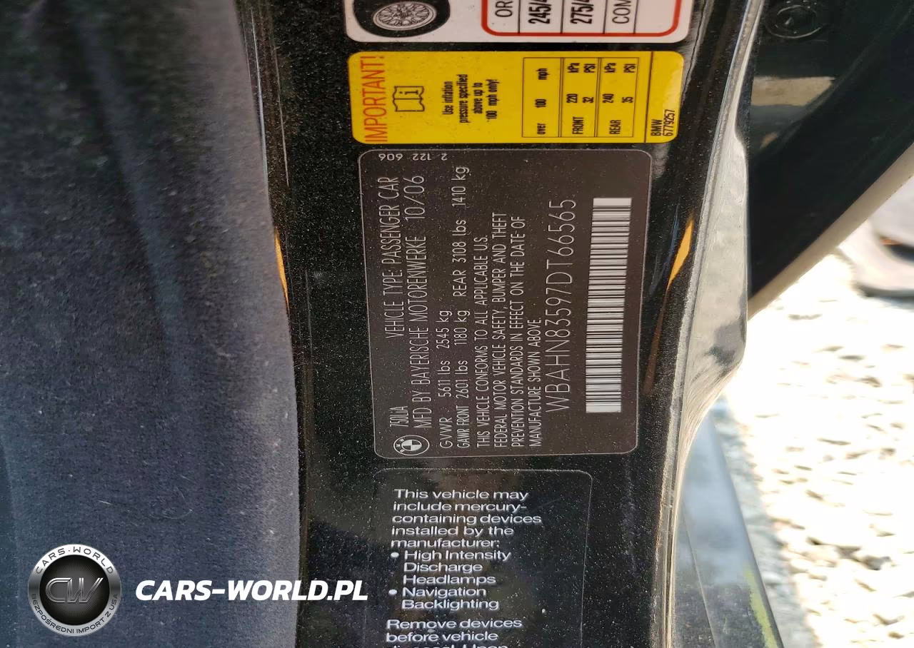 2007 BMW 7 Series VIN:WBAHN83597DT66565 - 12