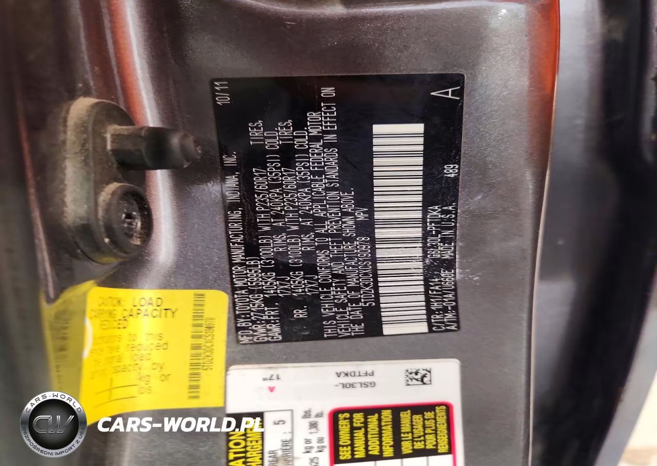 2012 Toyota Sienna Base 7-Passenger VIN:5TDZK3DCXCS190978 - 13