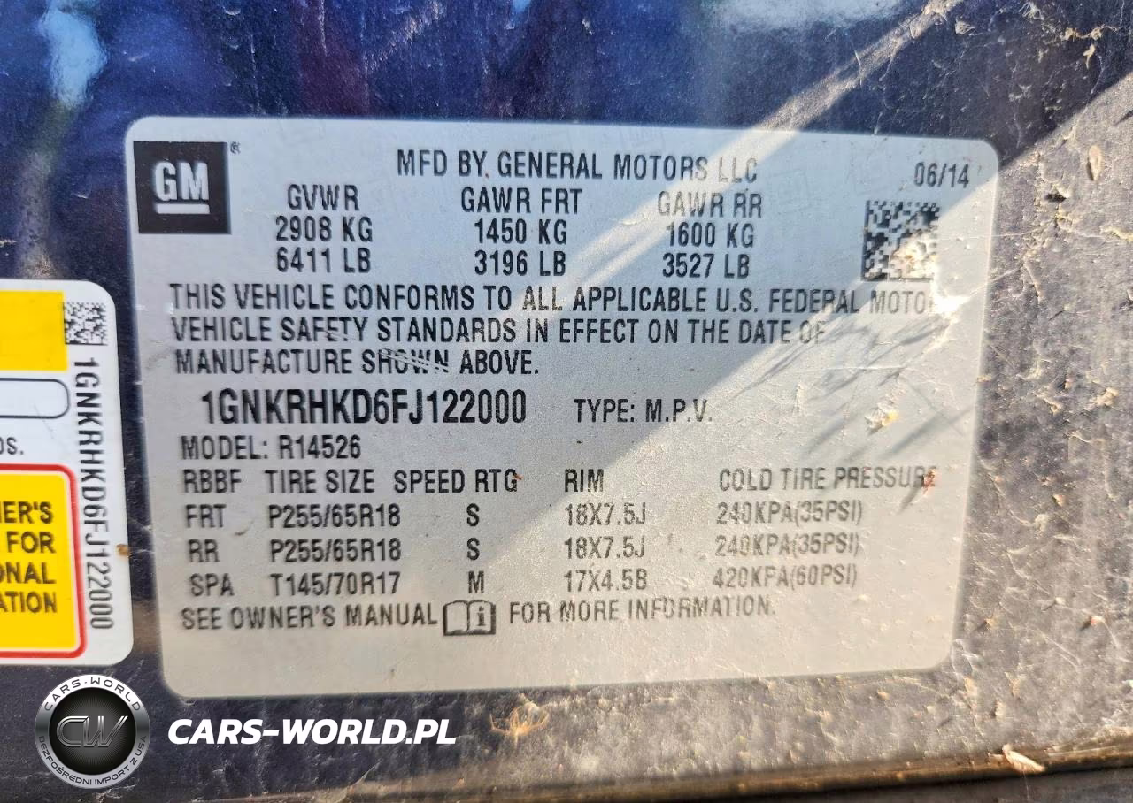 2015 Chevrolet Traverse Lt VIN:1GNKRHKD6FJ122000 - 13
