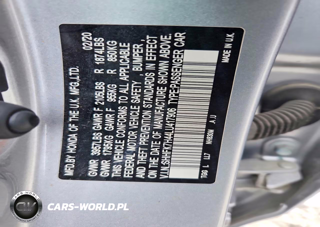 2020 Honda Civic Sport VIN:SHHFK7H44LU417906 - 13