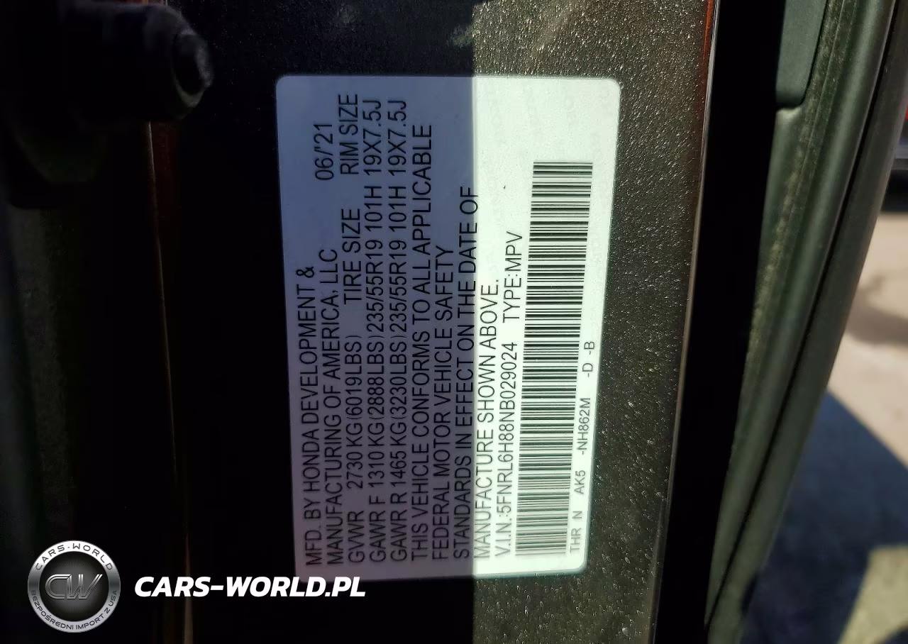 2022 Honda Odyssey Touring VIN:5FNRL6H88NB029024 - 13