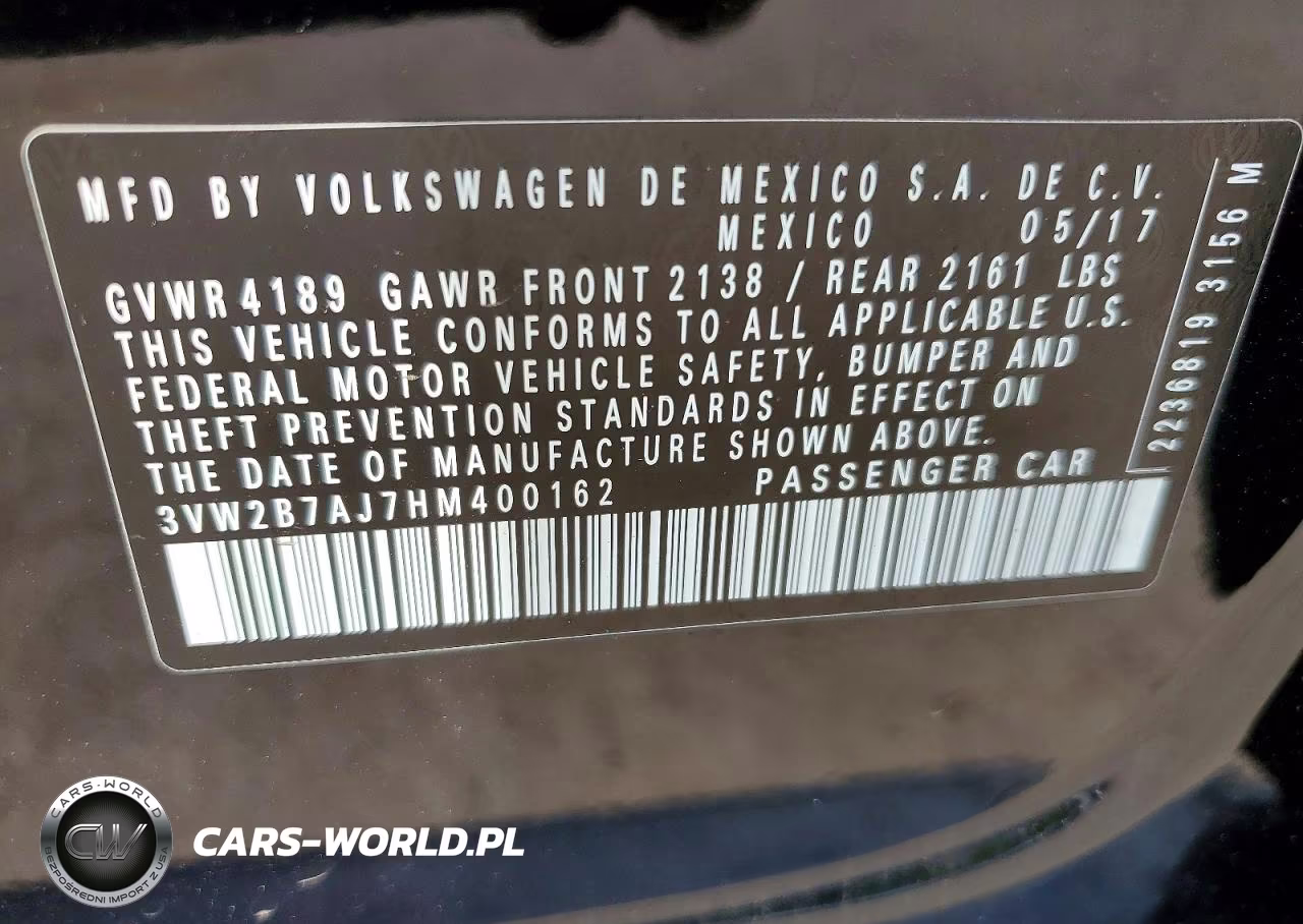 2017 Volkswagen Jetta S VIN:3VW2B7AJ7HM400162 - 12