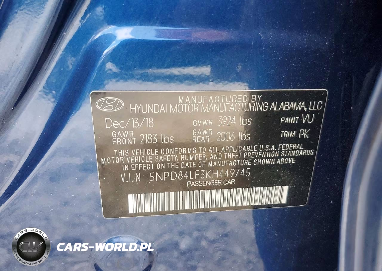 2019 Hyundai Elantra Sel VIN:5NPD84LF3KH449745 - 12