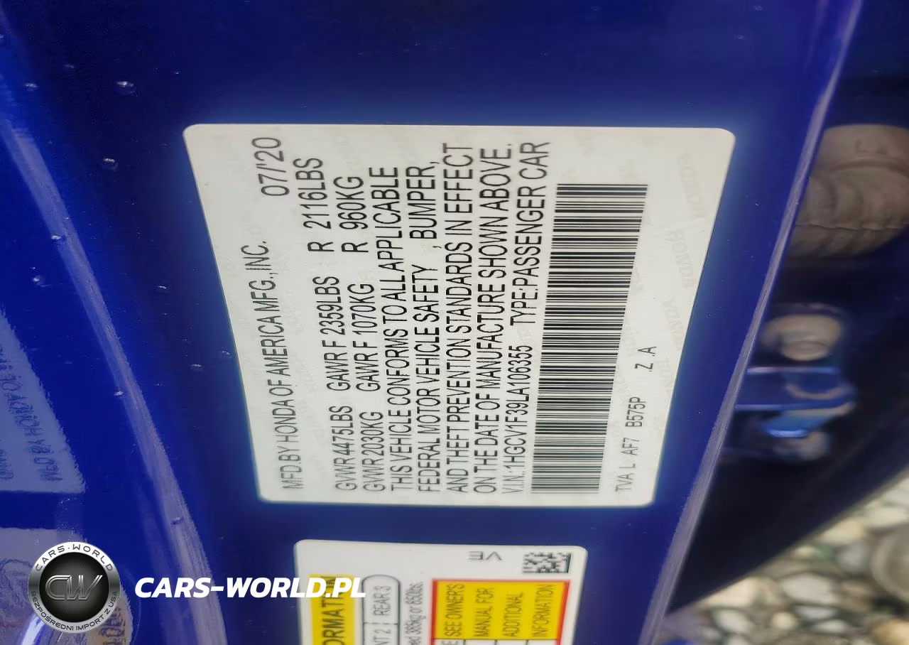 2020 Honda Accord Sport VIN:1HGCV1F39LA106355 - 12