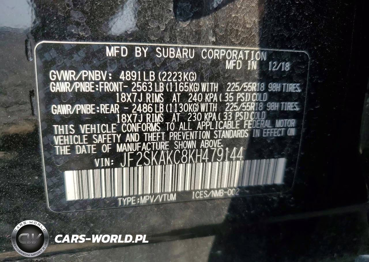 2019 Subaru Forester Sport VIN:JF2SKAKC8KH479144 - 13