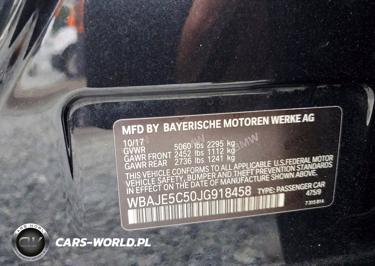 2018 BMW 540 I VIN:WBAJE5C50JG918458 - 12