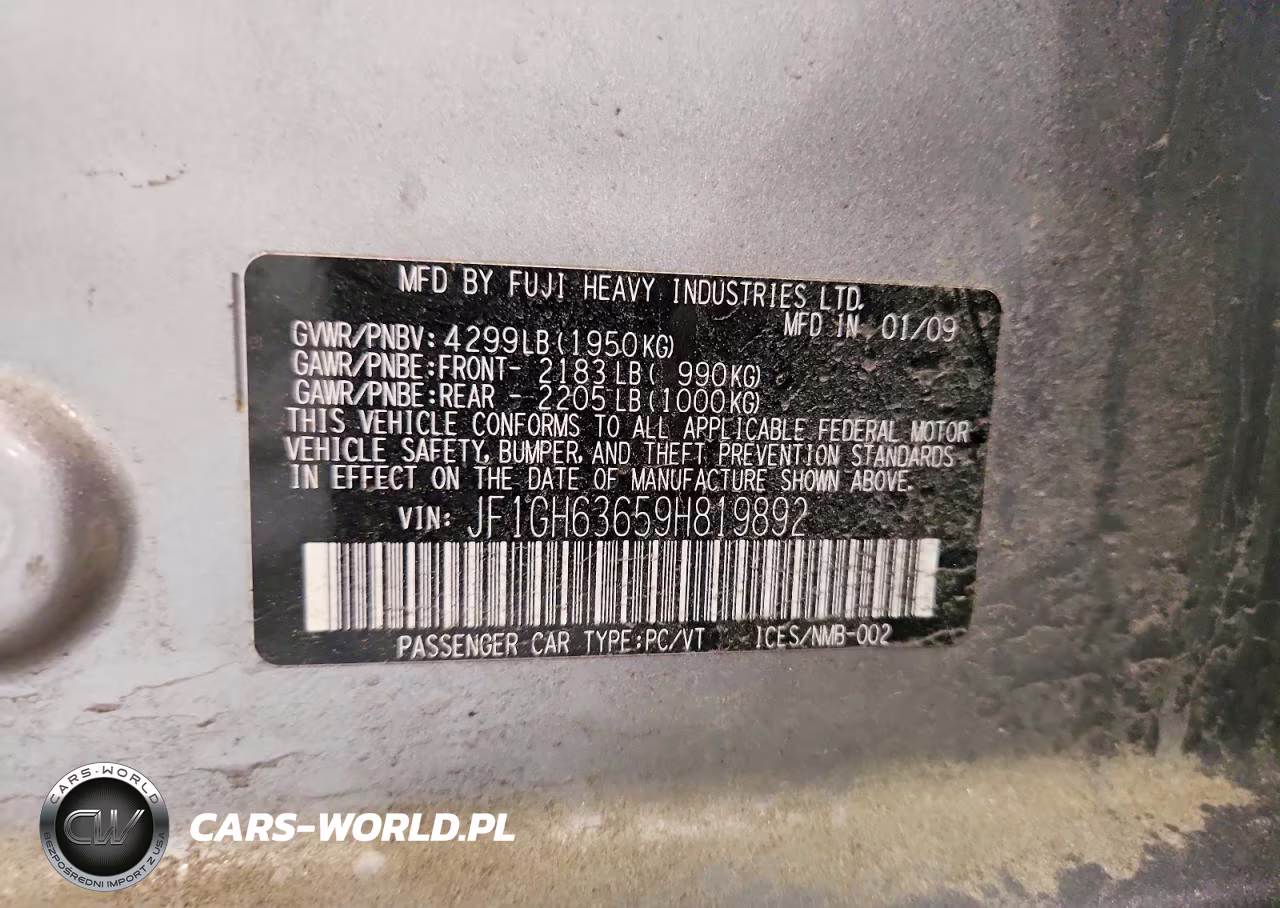 2009 Subaru Impreza Outback Sport VIN:JF1GH63659H819892 - 12