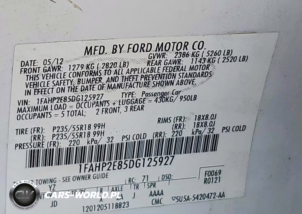 2013 Ford Taurus Sel VIN:1FAHP2E85DG125927 - 12