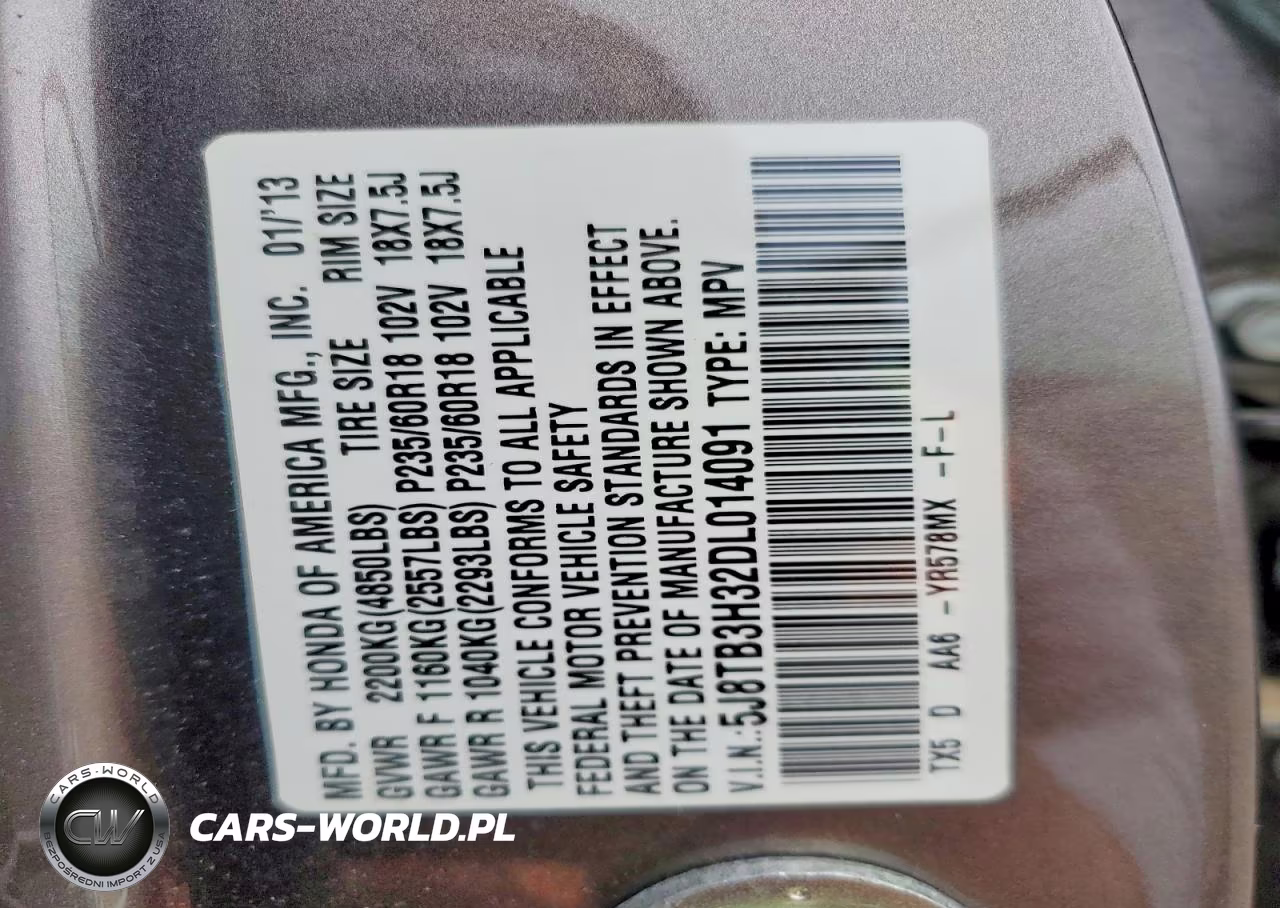 2013 Acura Rdx VIN:5J8TB3H32DL014091 - 13