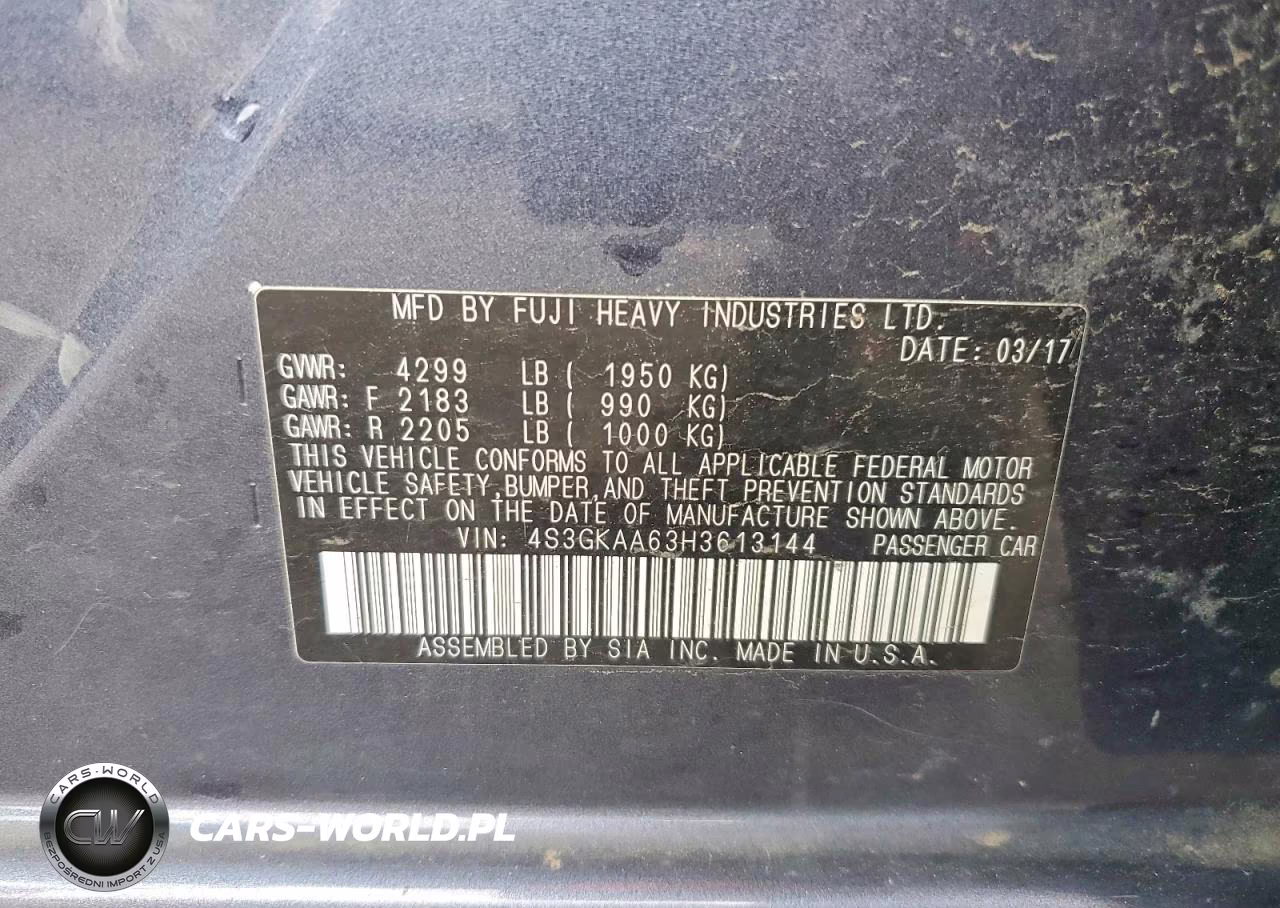 2017 Subaru Impreza VIN:4S3GKAA63H3613144 - 12