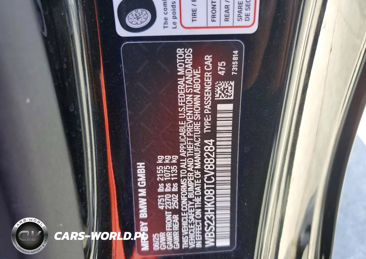 2026 BMW M4 Competition VIN:WBS23HK08TCV88284 - 12
