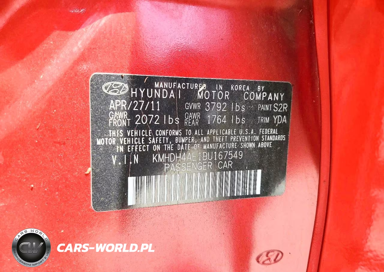 2011 Hyundai Elantra Limited VIN:KMHDH4AE1BU167549 - 12