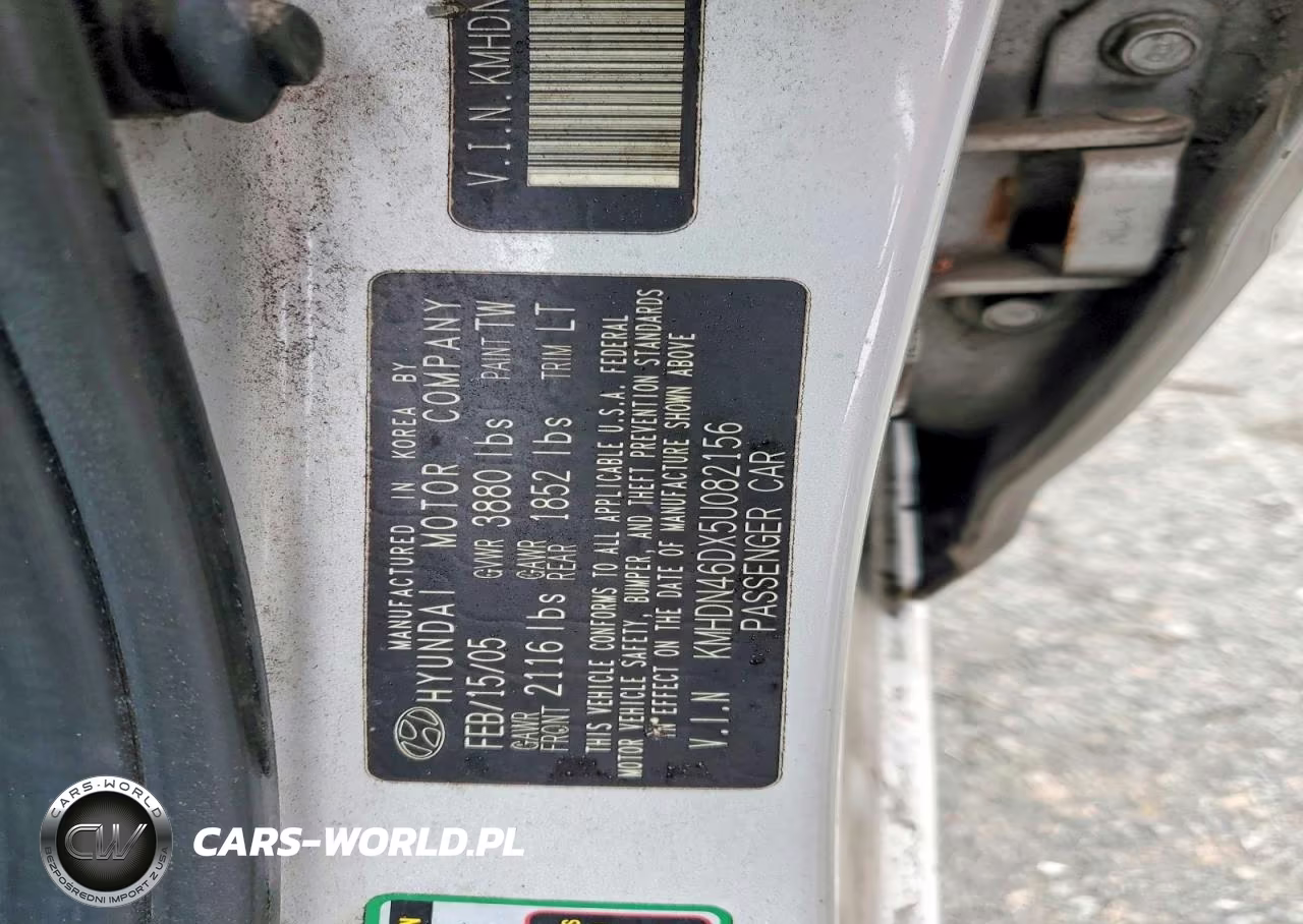 2005 Hyundai Elantra Gls VIN:KMHDN46DX5U082156 - 12