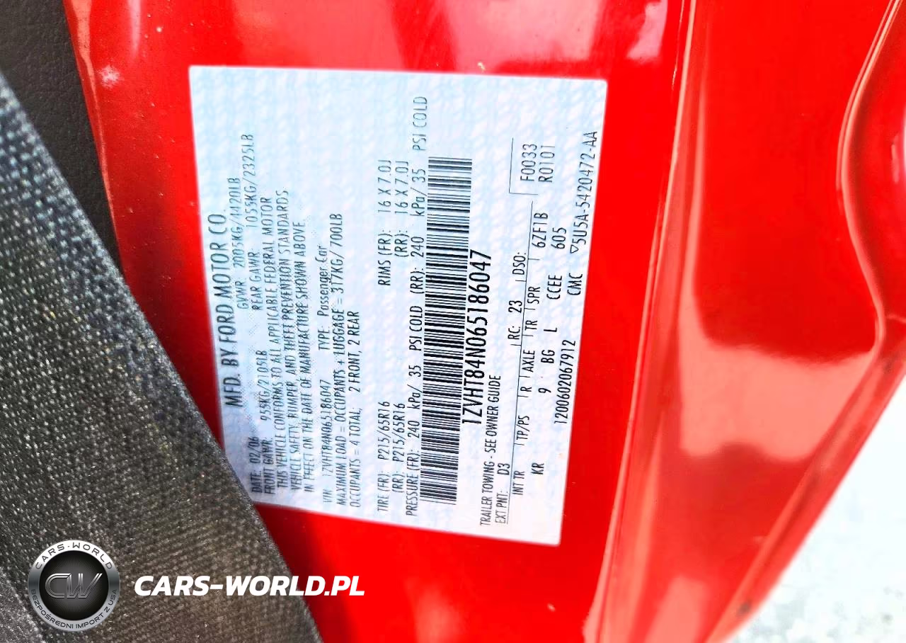 2006 Ford Mustang VIN:1ZVHT84N065186047 - 12