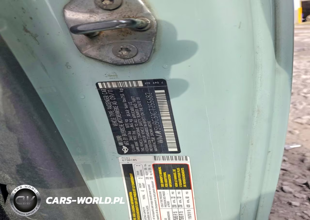 2012 Mini Cooper VIN:WMWSU3C51CT255682 - 12