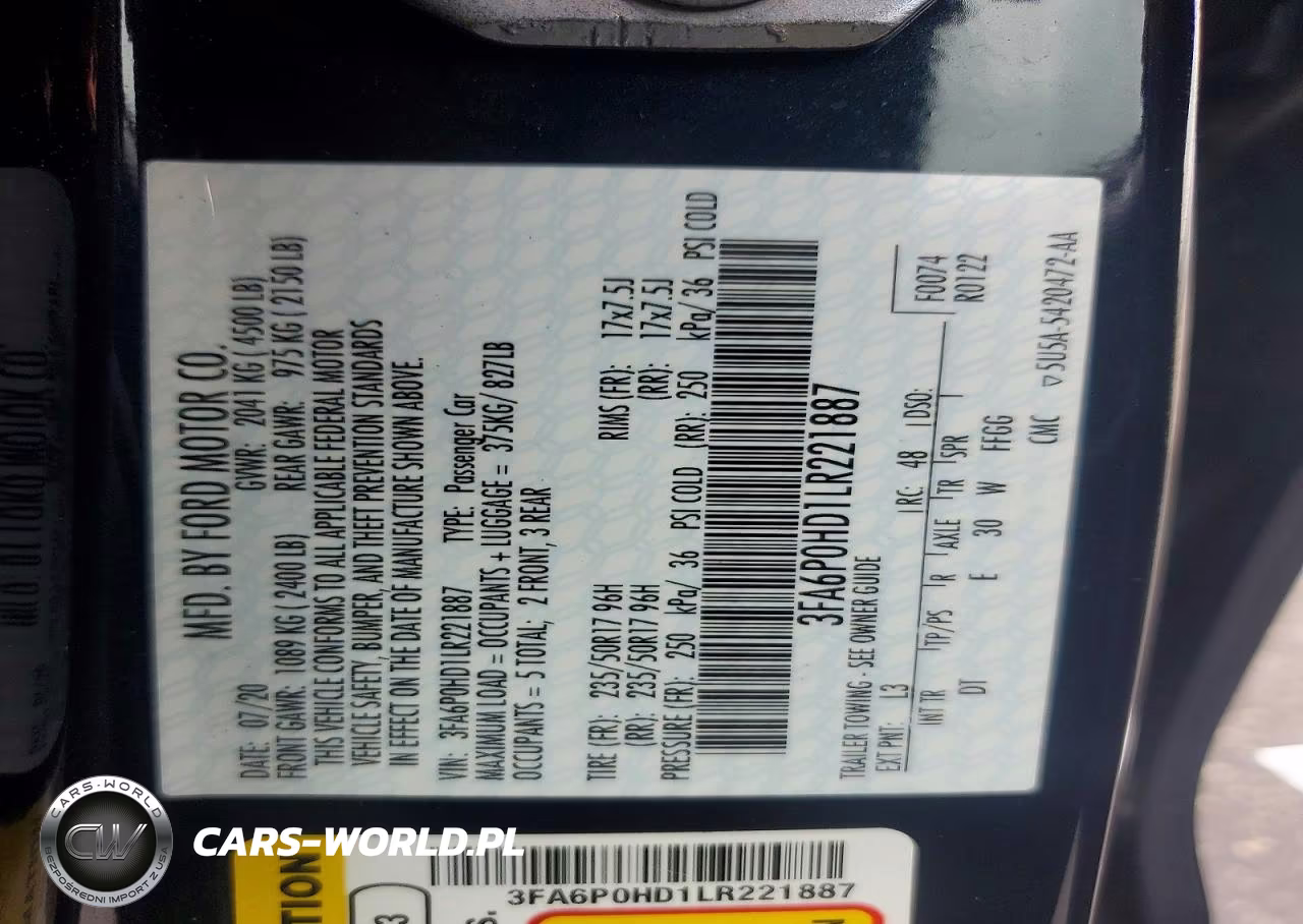 2020 Ford Fusion Se VIN:3FA6P0HD1LR221887 - 12