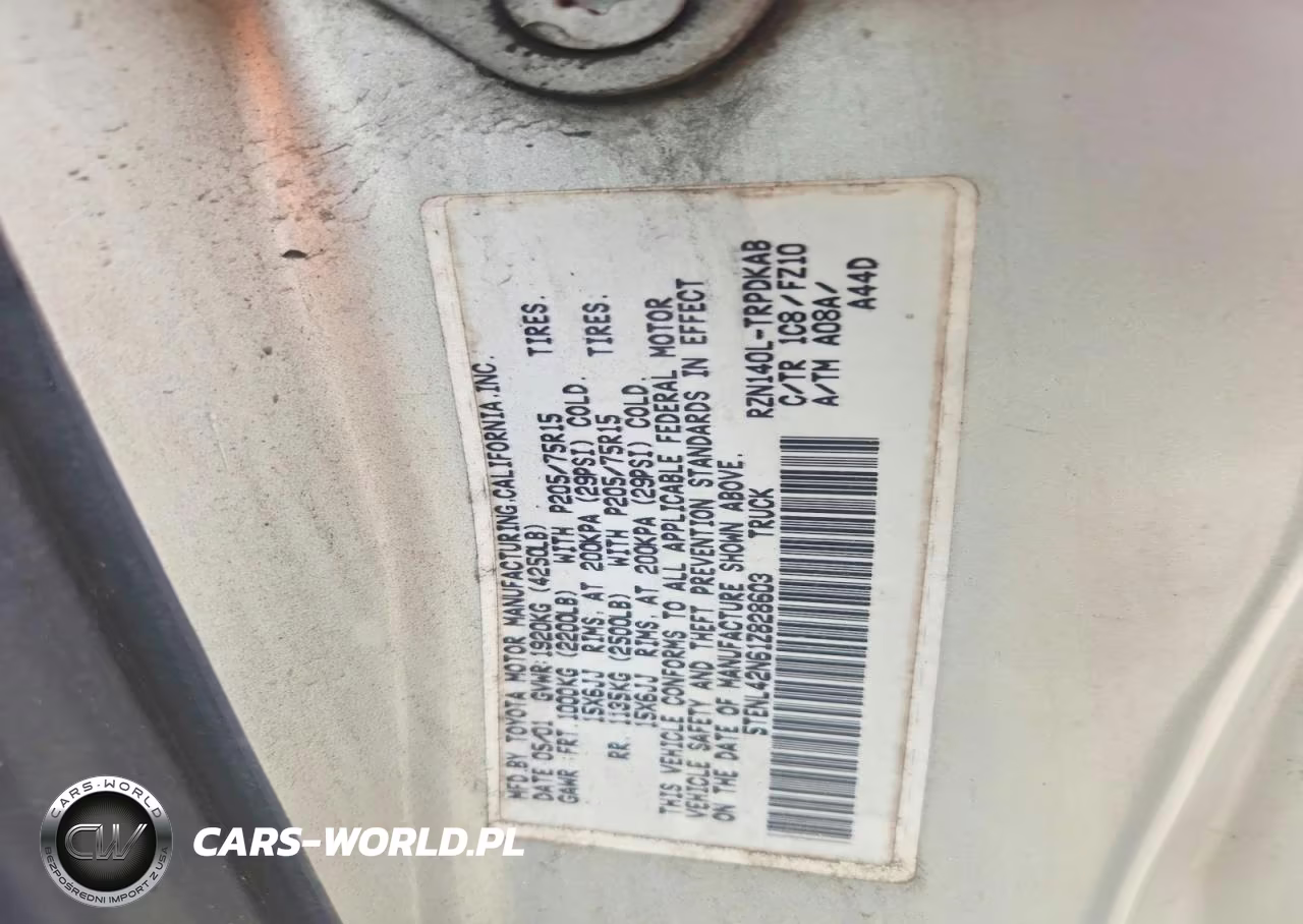 2001 Toyota Tacoma Base VIN:5TENL42N61Z828603 - 12