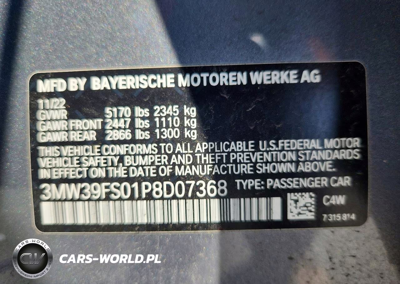 2023 BMW 330Xe VIN:3MW39FS01P8D07368 - 12