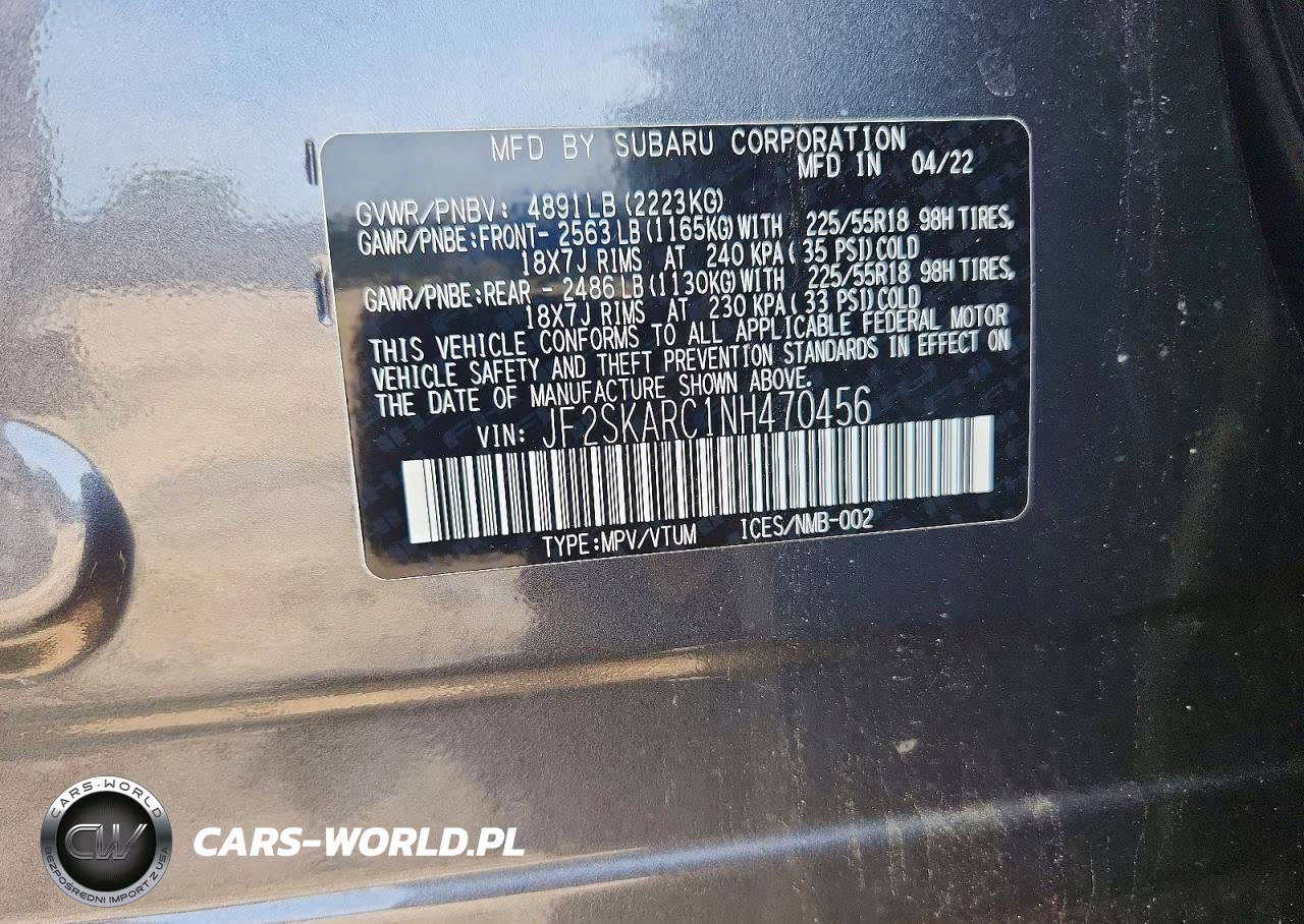2022 Subaru Forester Touring VIN:JF2SKARC1NH470456 - 13